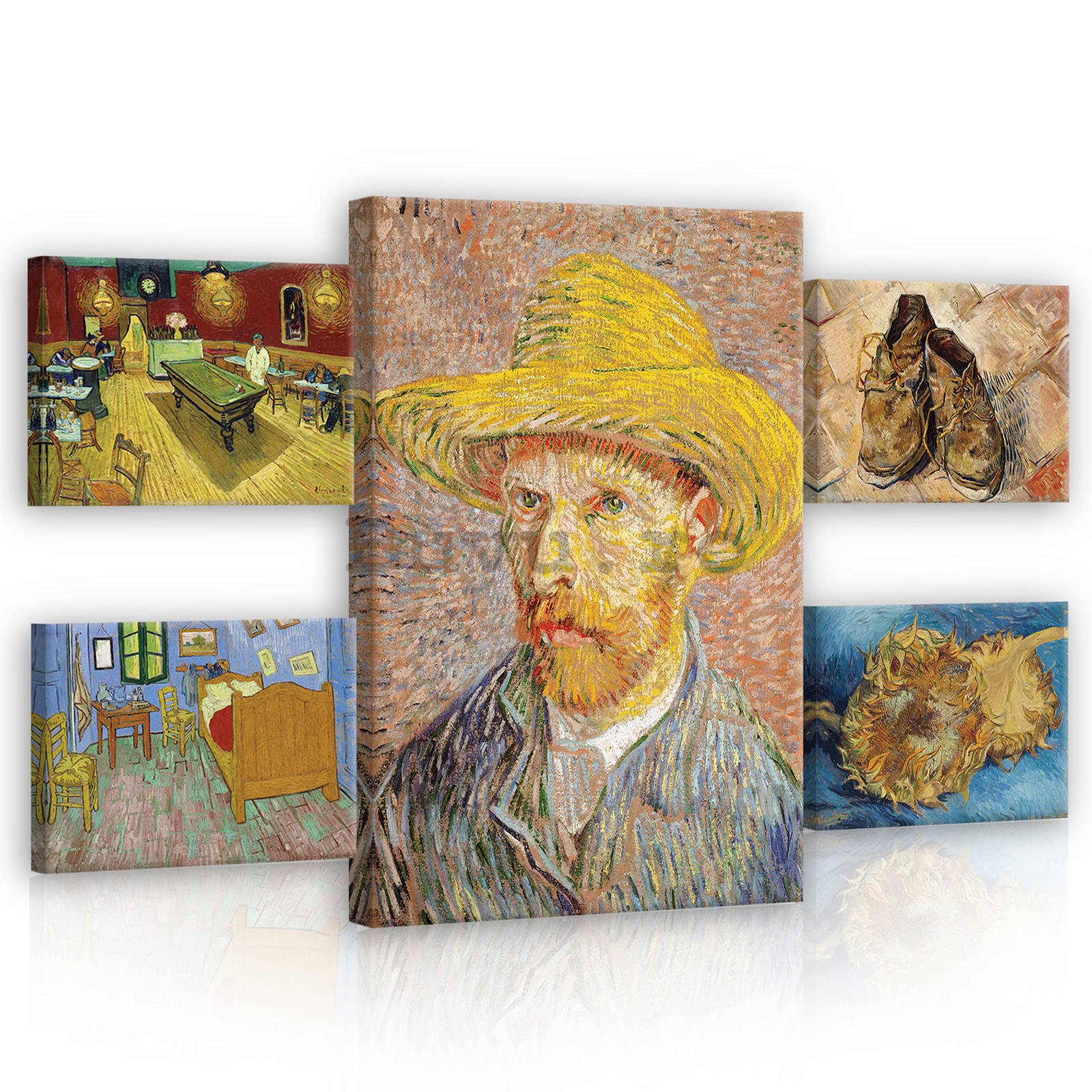 Tablou canvas: Vincent van Gogh - set 1 buc 70x50 cm și 4 buc 32,4x22,8 cm