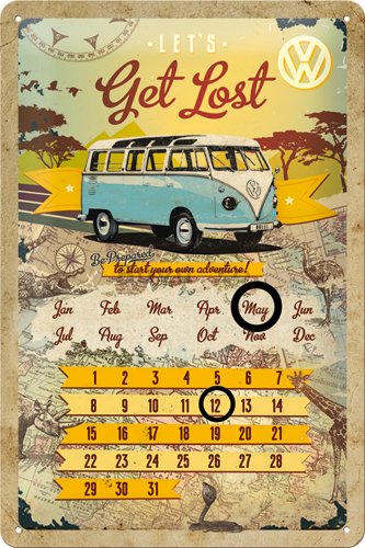 Placă metalică - VW Get Lost (calendar)
