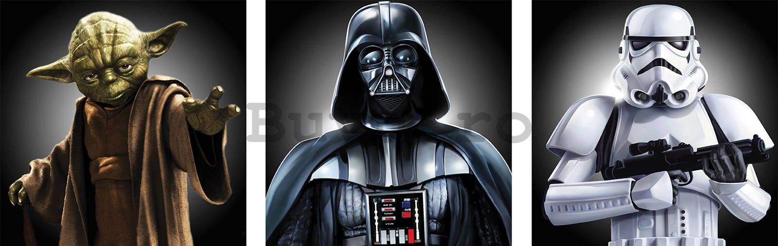 Tablou canvas: Star Wars (Yoda, Darth Vader, Stormtrooper) - set 3 buc 30x30 cm