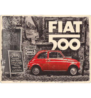 Placă metalică: Fiat 500 (Retro) - 40x30 cm