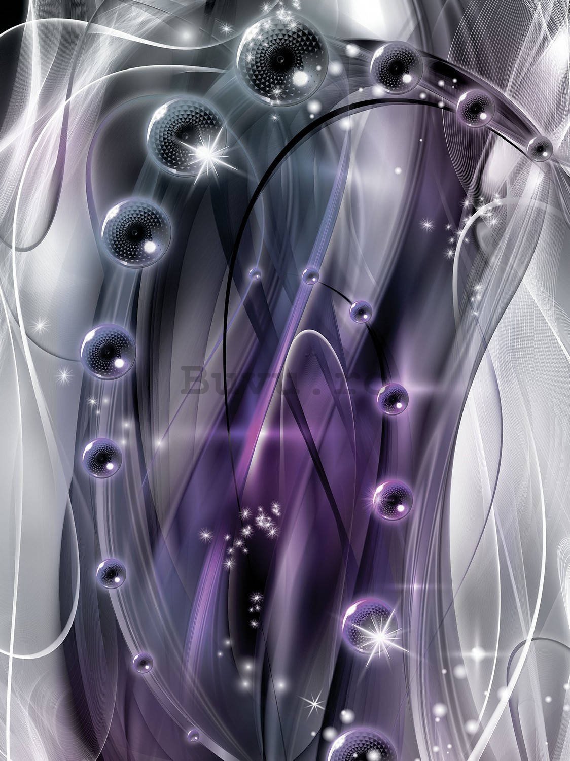 Fototapet: Abstracție lucioasă (violet) - 184x254 cm
