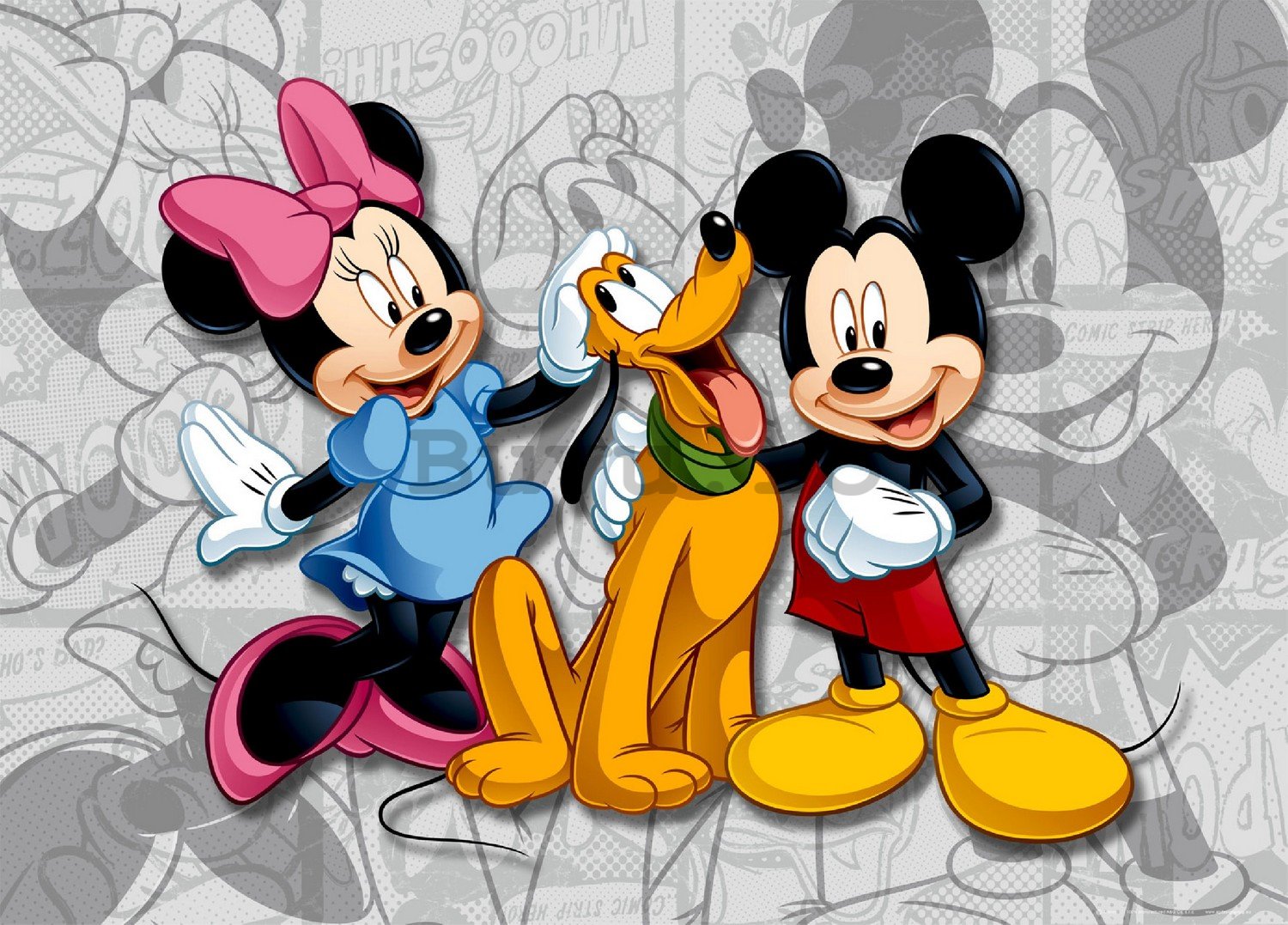 Fototapet vlies: Mickey, Minnie, Pluto - 160x110 cm
