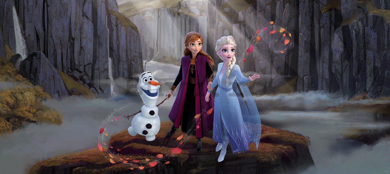 Fototapet vlies: Frozen II Anna, Elsa, Olaf (1) (panoramă) - 202x90 cm