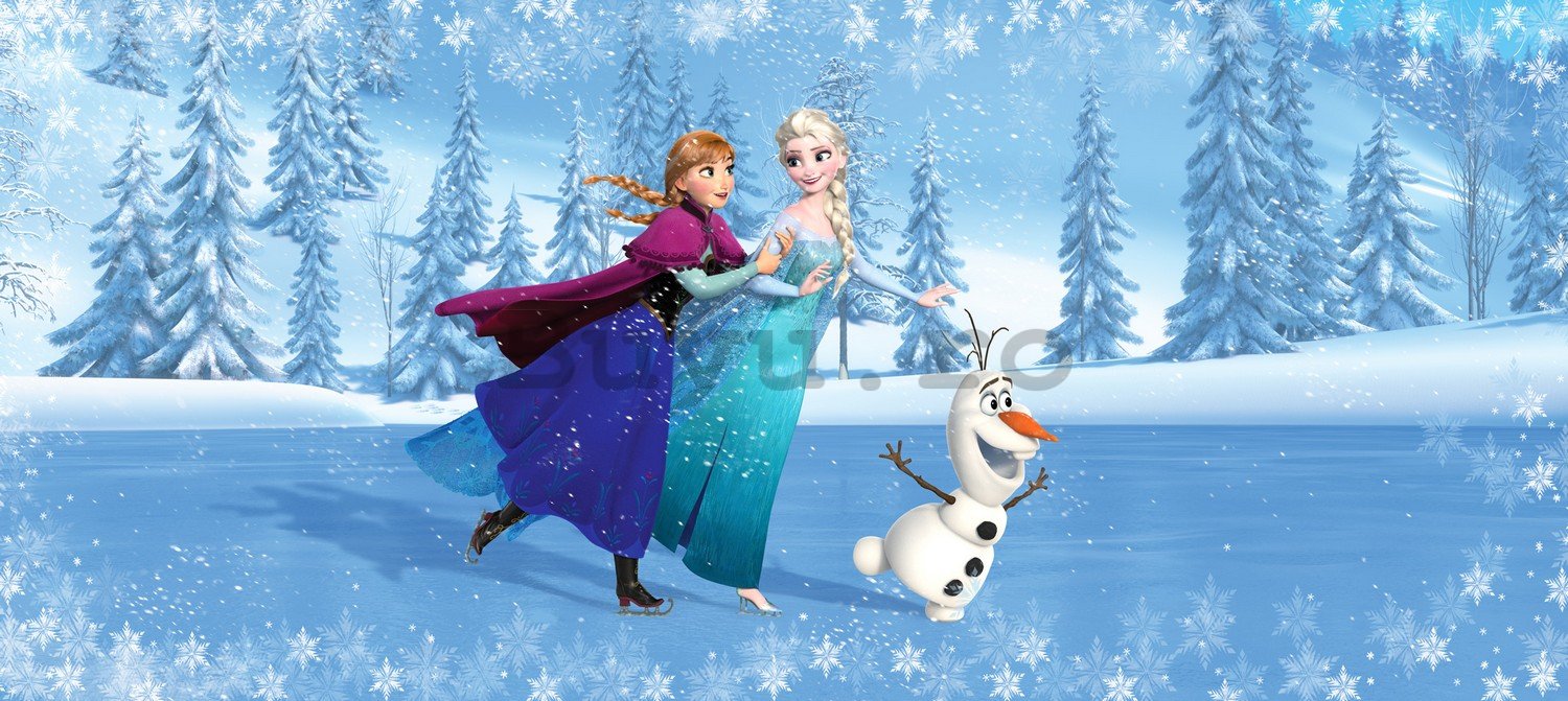 Fototapet vlies: Frozen  Anna, Elsa, Olaf (panoramă) - 202x90 cm