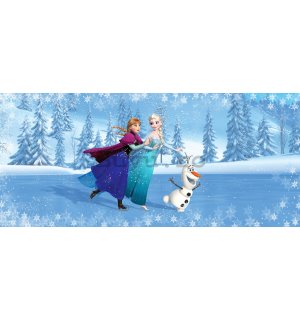 Fototapet vlies: Frozen  Anna, Elsa, Olaf (panoramă) - 202x90 cm