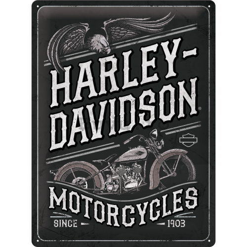 Placă metalică: Harley-Davidson Motorcycles Eagle - 40x30 cm