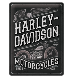 Placă metalică: Harley-Davidson Motorcycles Eagle - 40x30 cm