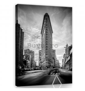 Tablou canvas: Flatiron Building (alb-negru) - 100x75 cm