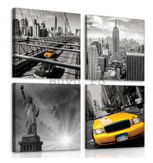 Tablou canvas: New York (1) - set 4 buc 25x25cm