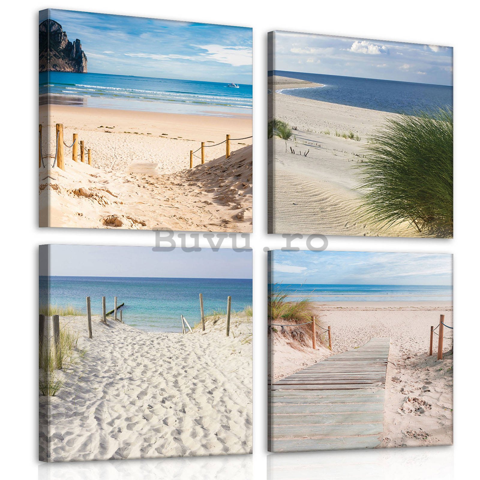 Tablou canvas: Cale de plajă (1) - set 4 buc 25x25cm