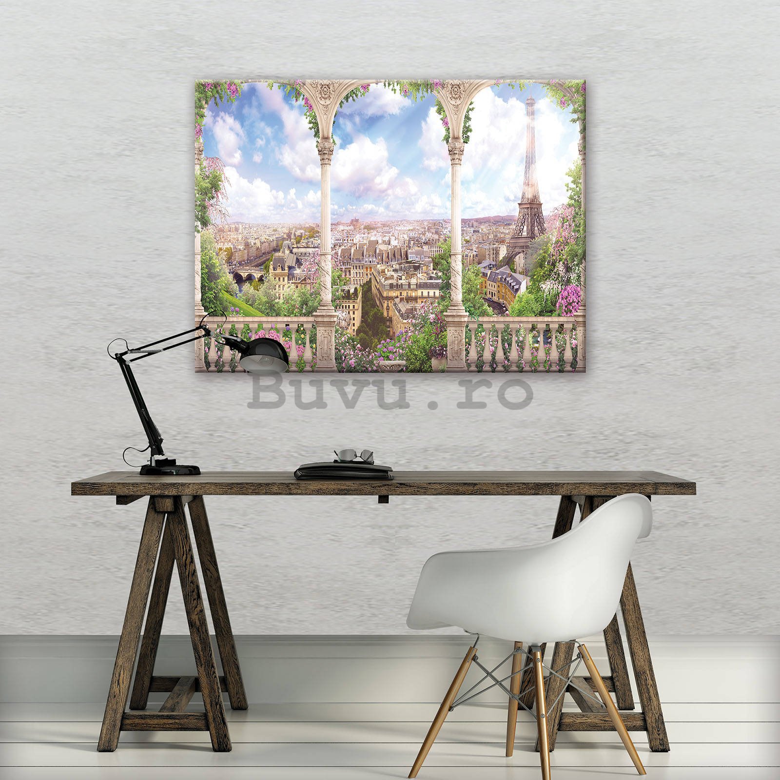 Tablou canvas: Vedere romantică a Parisului - 80x60 cm