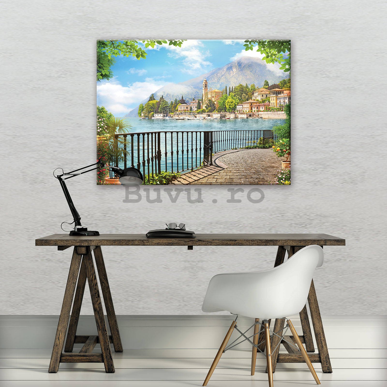 Tablou canvas: Vedere Lacul Como - 80x60 cm