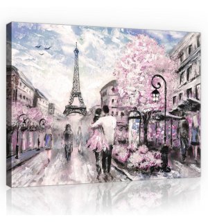 Tablou canvas: Paris (pictat) - 80x60 cm