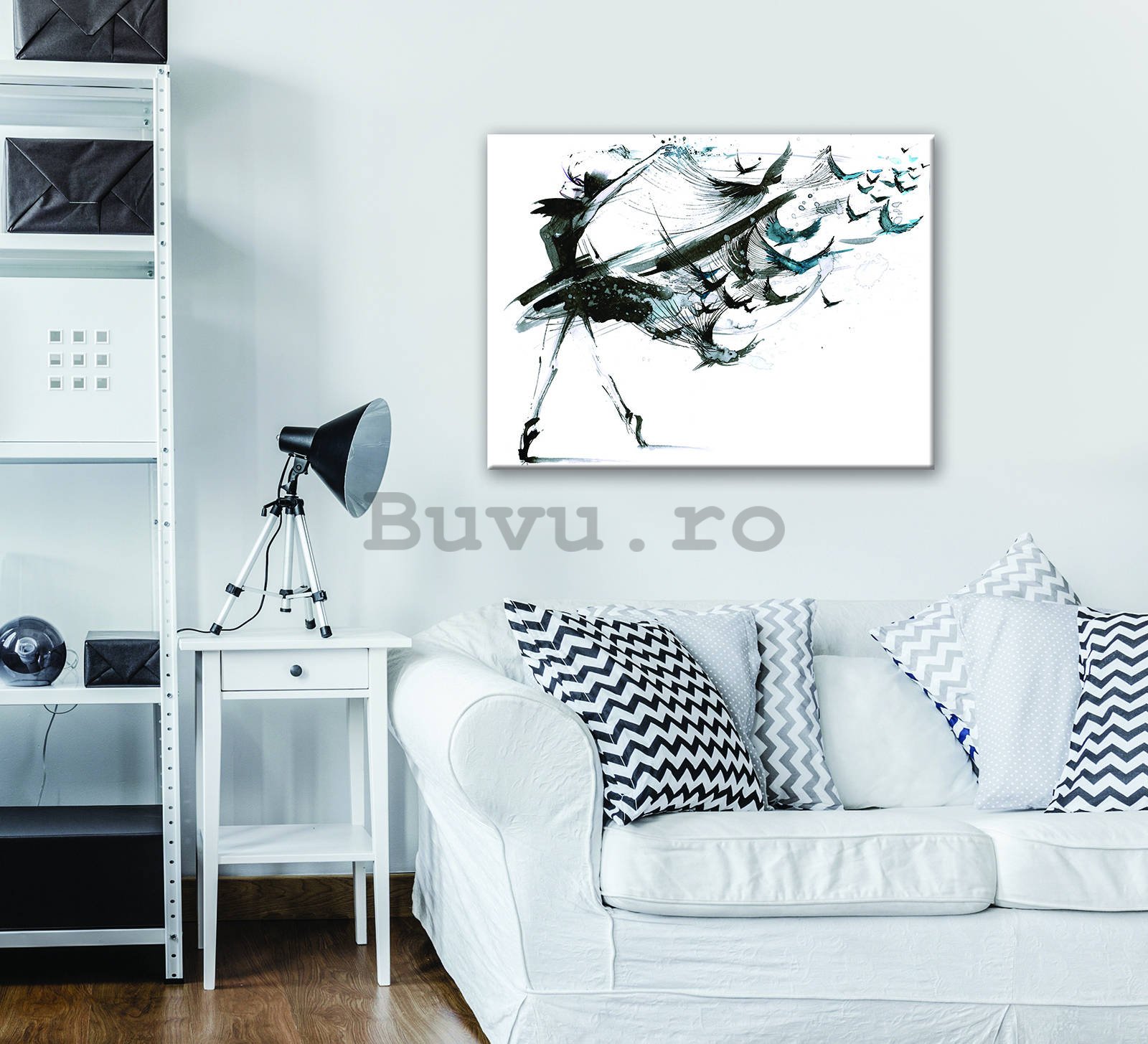 Tablou canvas: Dans cu păsări - 80x60 cm