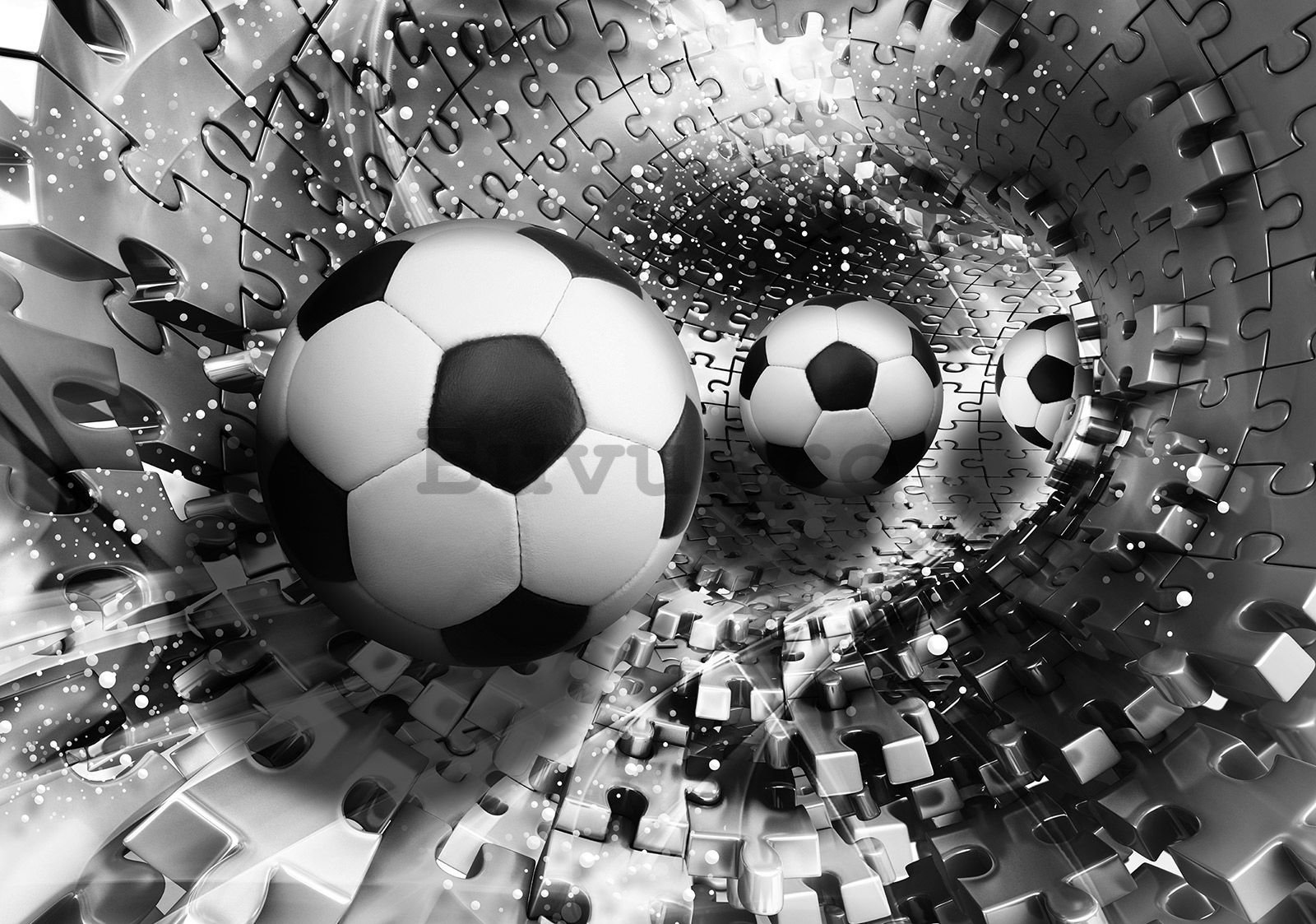 Fototapet vlies: Fotbal și puzzle - 200x140 cm