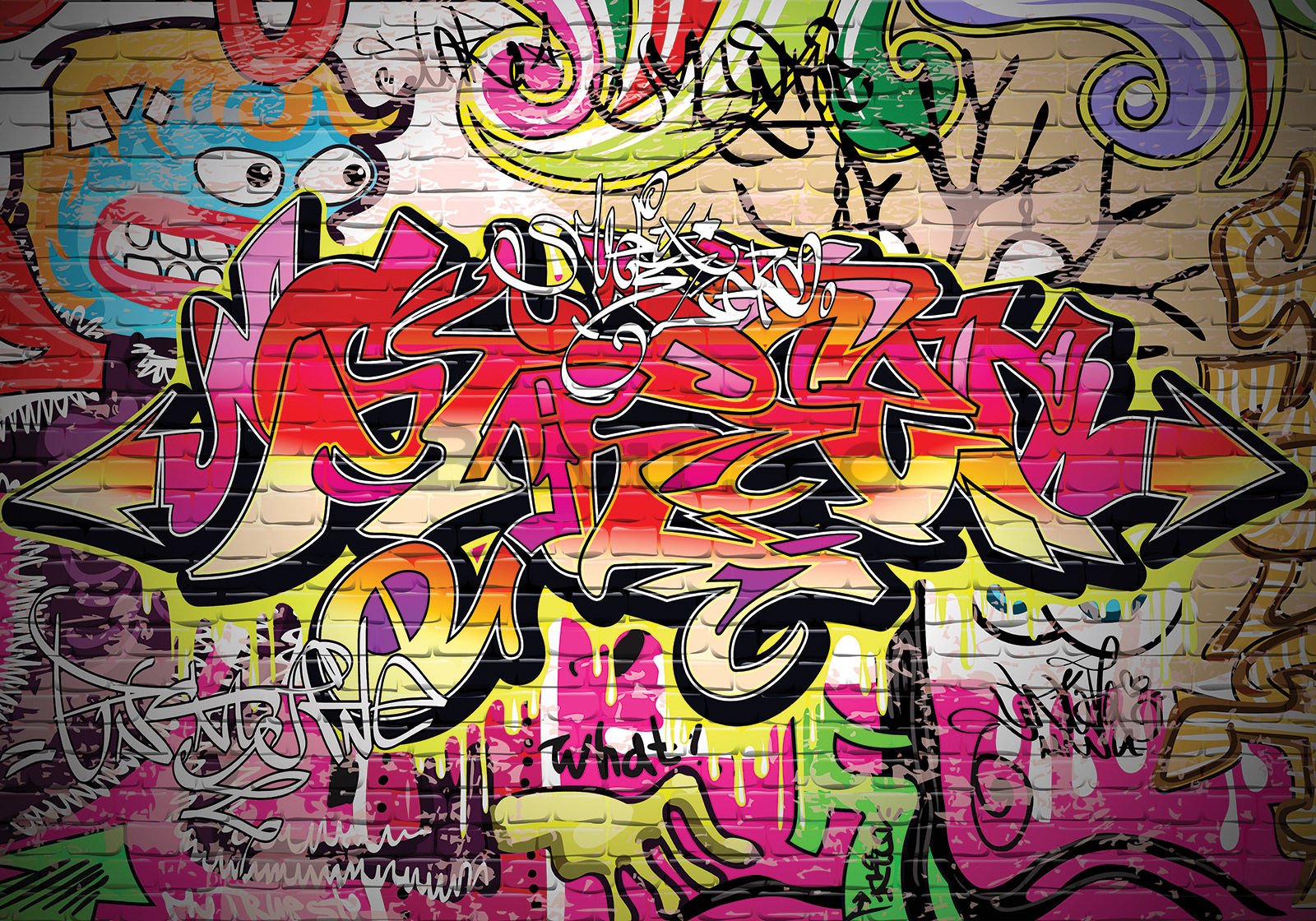 Fototapet vlies: Graffiti (1) - 300x210 cm