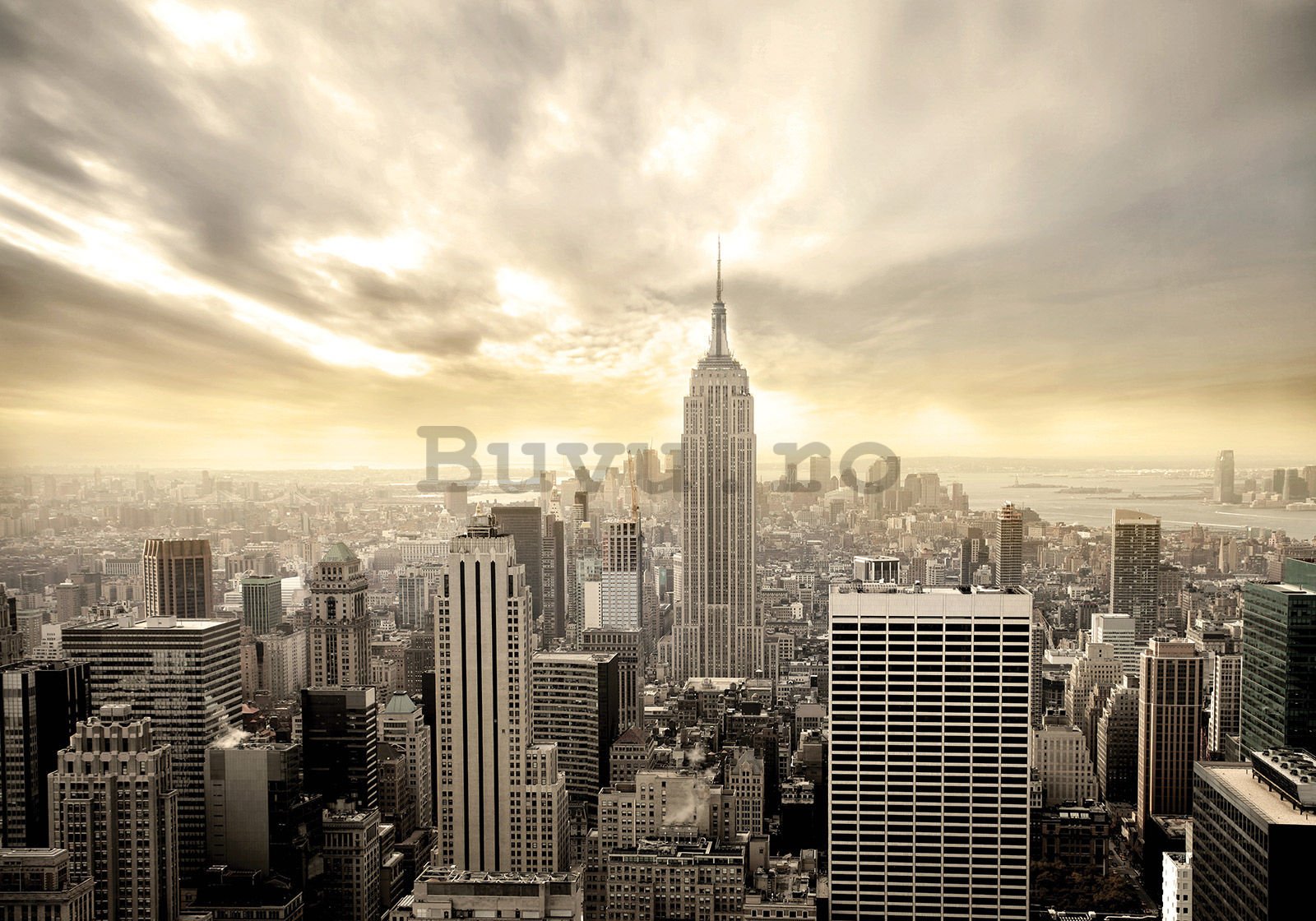 Fototapet vlies: Manhattan (ton sepia) - 400x280 cm