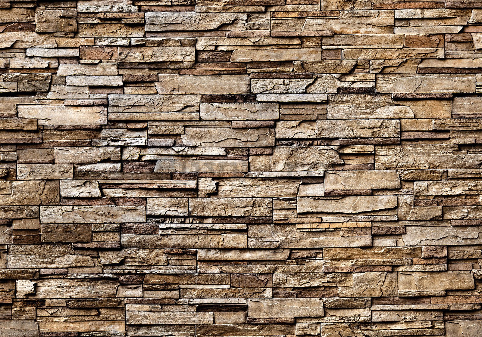 Fototapet vlies: Zid de piatră (maro) - 400x280 cm