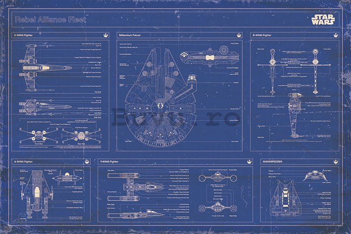 Poster - Star Wars Rebel Alliance Fleet Blueprint