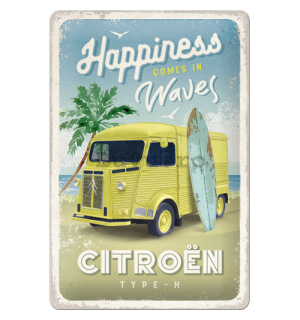 Placă metalică: Citroën Type H (Happiness Comes In Waves) - 20x30 cm