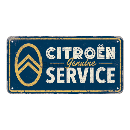Placa metalica cu snur: Citroën Genuine Service - 20x10 cm