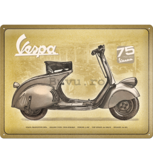 Placă metalică: Vespa 75 Years Anniversary (Special Edition) - 40x30 cm
