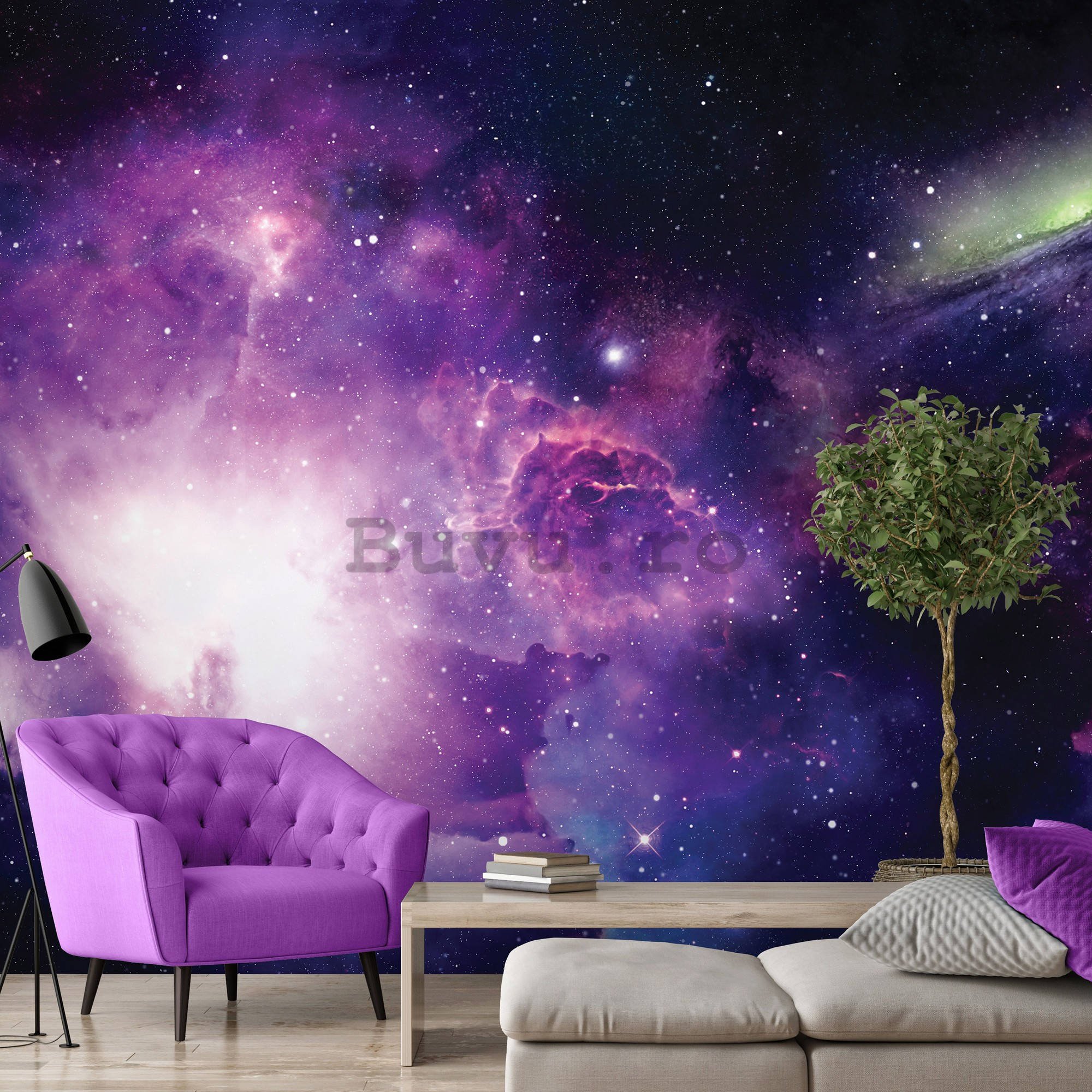 Fototapet vlies: Nebuloasă violet (2) - 254x184 cm