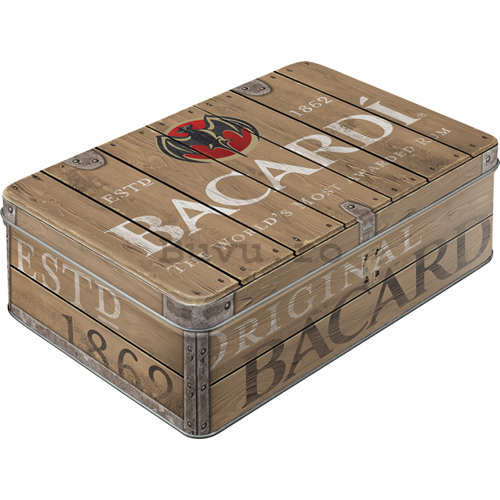 Cutie metalică plată - Bacardi (logo)