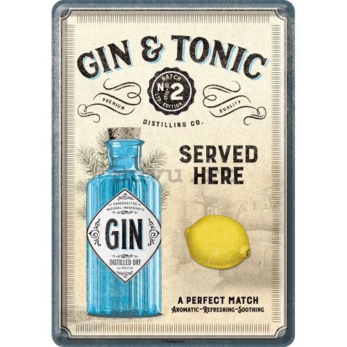 Ilustrată metalică - Gin & Tonic Served Here