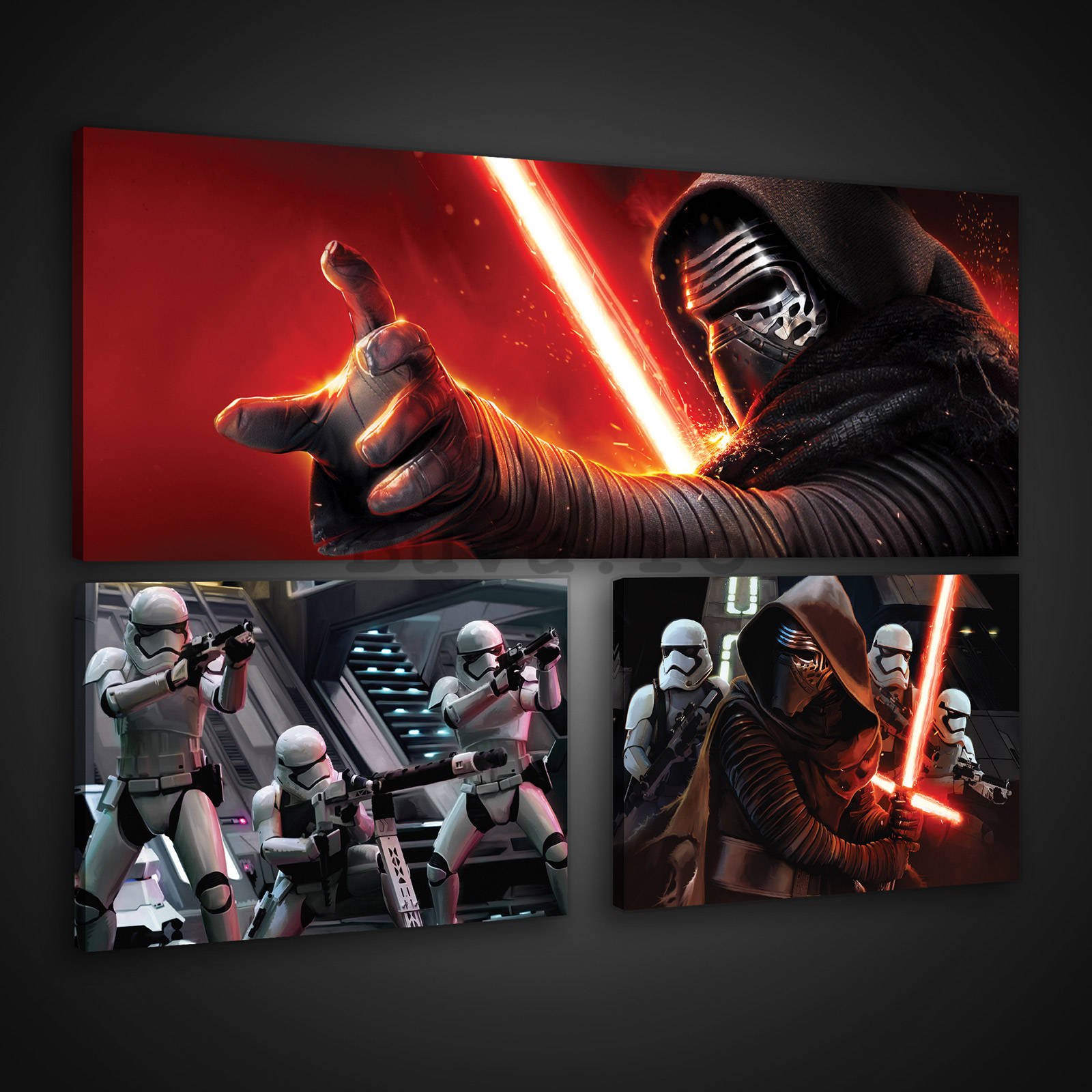 Tablou canvas: Star Wars First Order (1) - set 1 buc 80x30 cm și 2 buc 37,5x24,8 cm