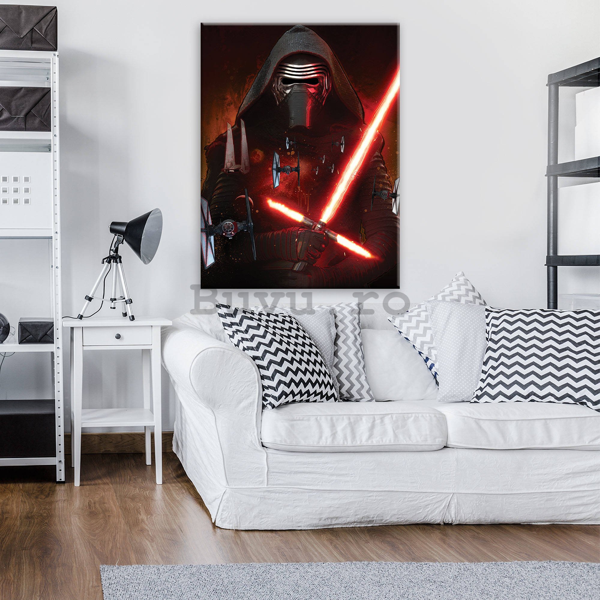 Tablou canvas: Star Wars Kylo Ren & TIE fighters - 75x100 cm