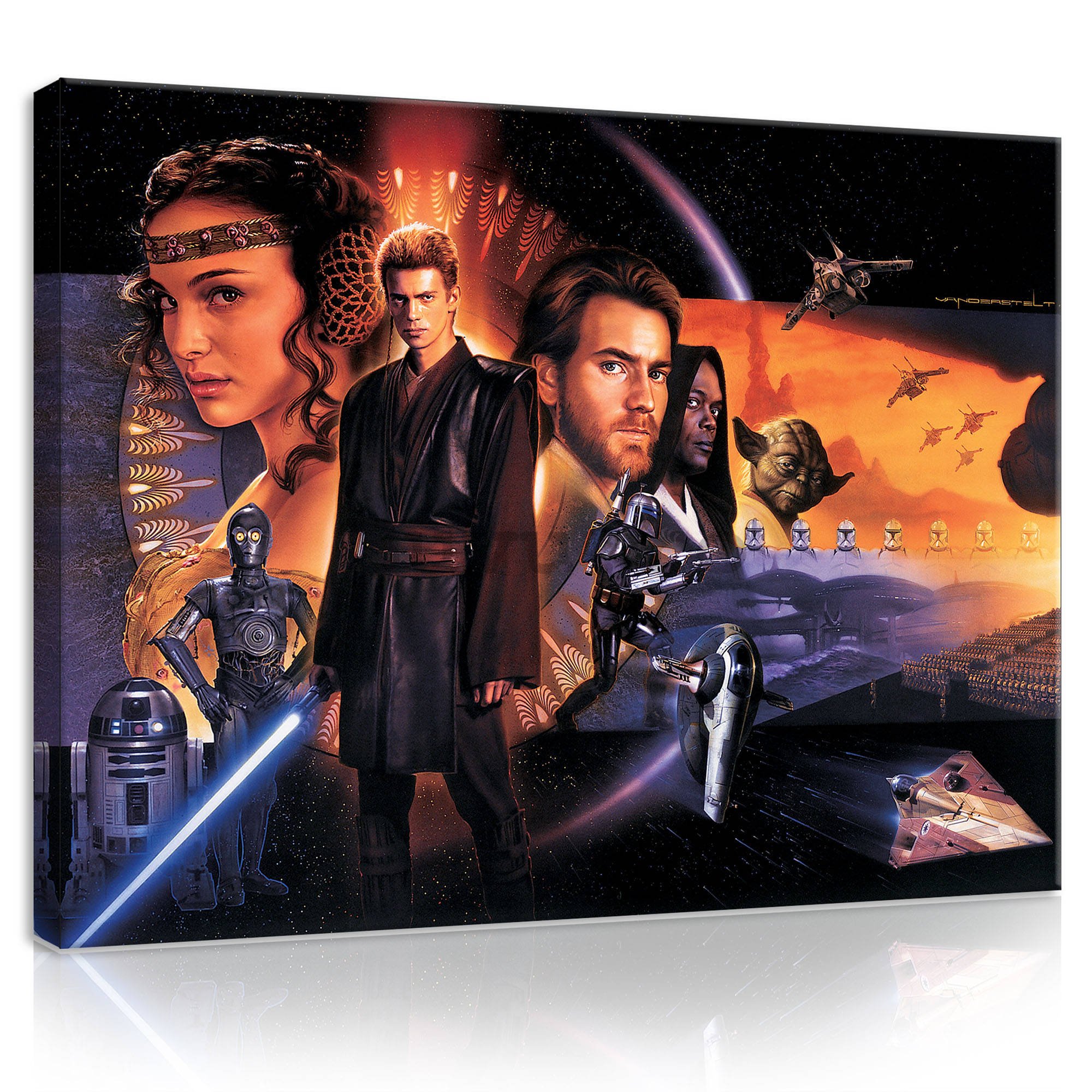 Tablou canvas: Star Wars Attack of the Clones (Poster) - 100x75 cm