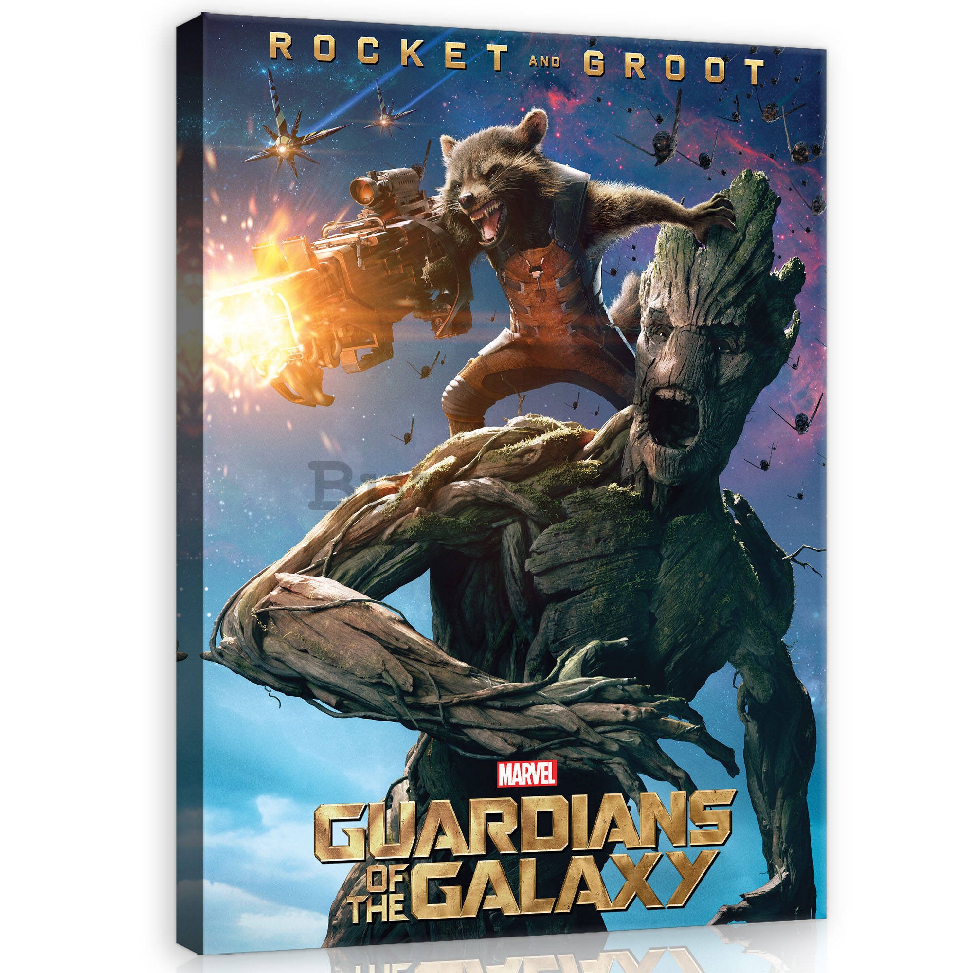 Tablou canvas: Guardians of The Galaxy Rocket & Groot - 60x80 cm