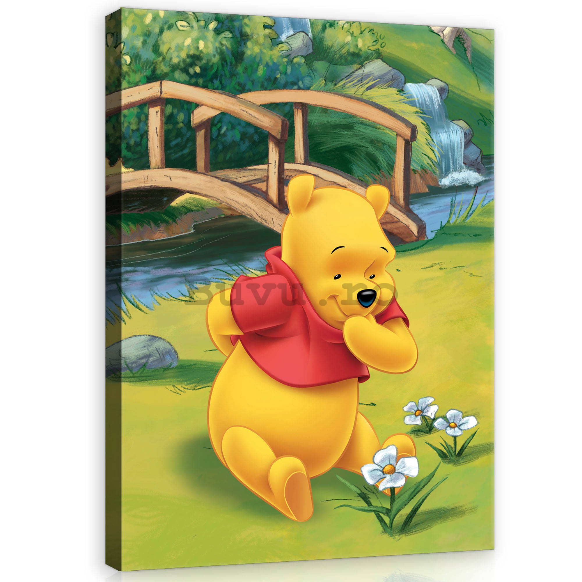 Tablou canvas: Winnie the Pooh (Flori) - 60x80 cm