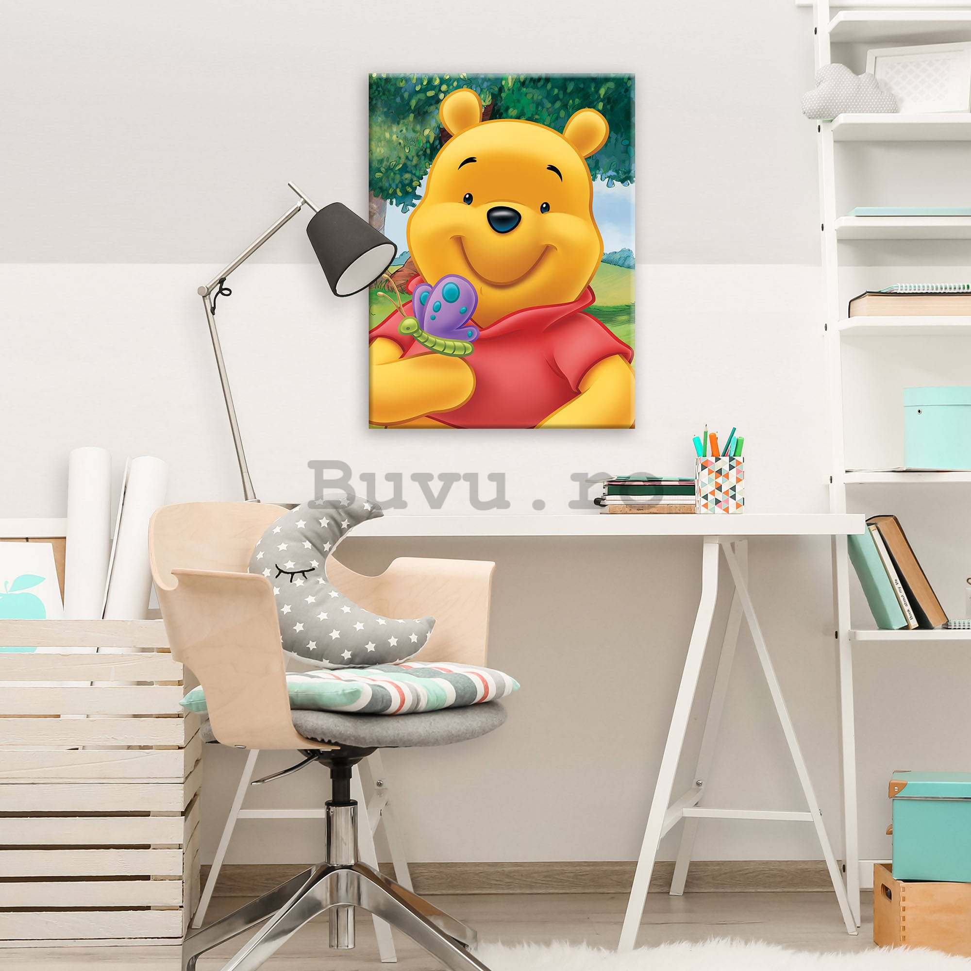 Tablou canvas: Winnie the Pooh (Fluturele) - 60x80 cm
