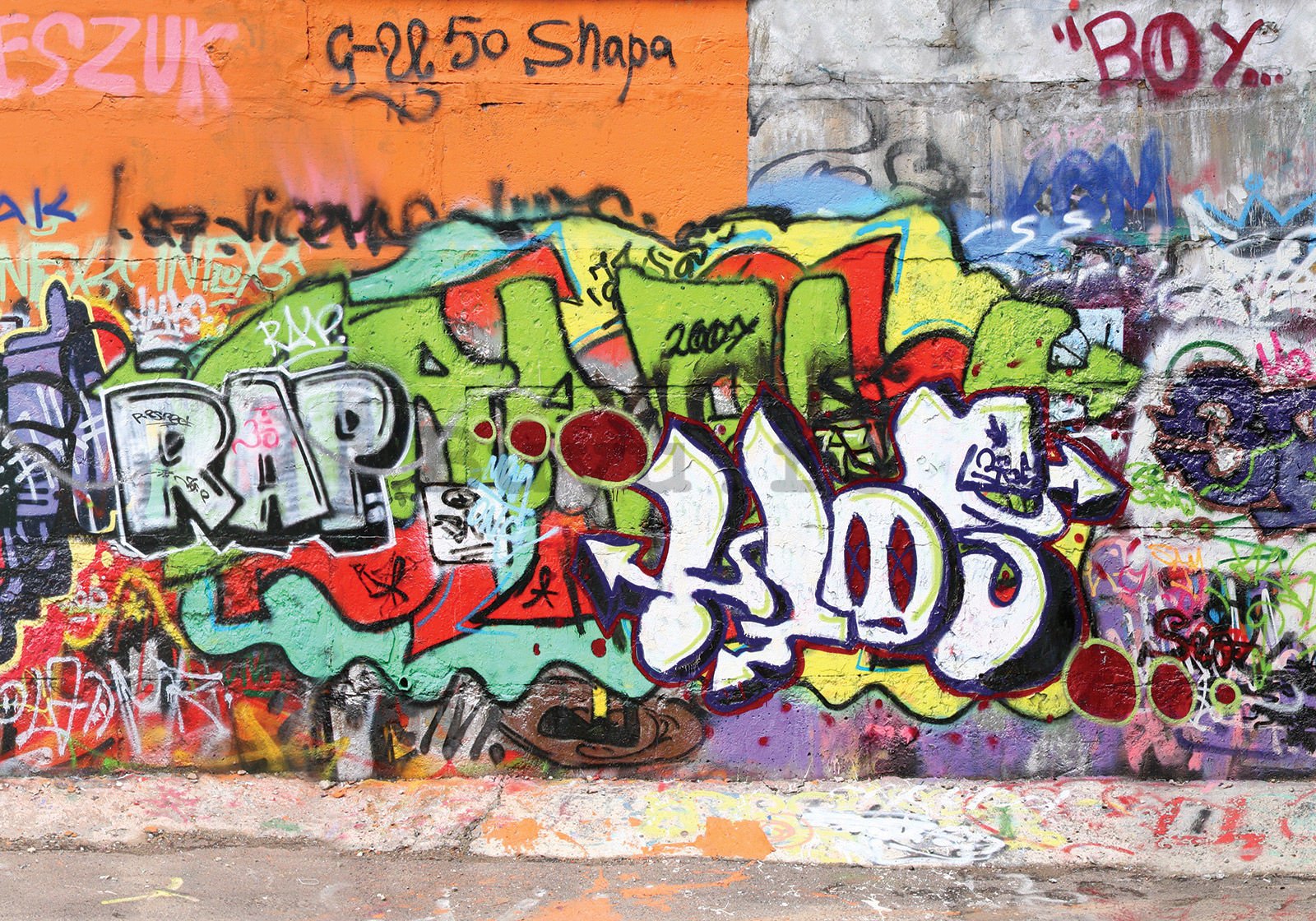 Fototapet vlies: Perete cu graffiti - 400x280 cm