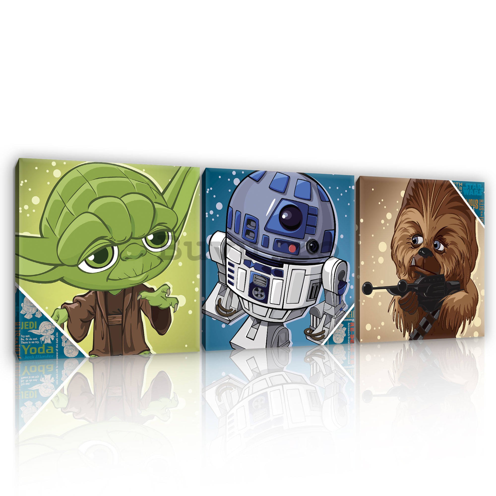 Tablou canvas: Star Wars Mini Good Guys - set 3 buc 25x25cm
