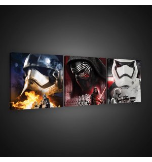 Tablou canvas:  Star Wars Phasma, Kylo Ren, Stormtrooper - set 3 buc 25x25cm