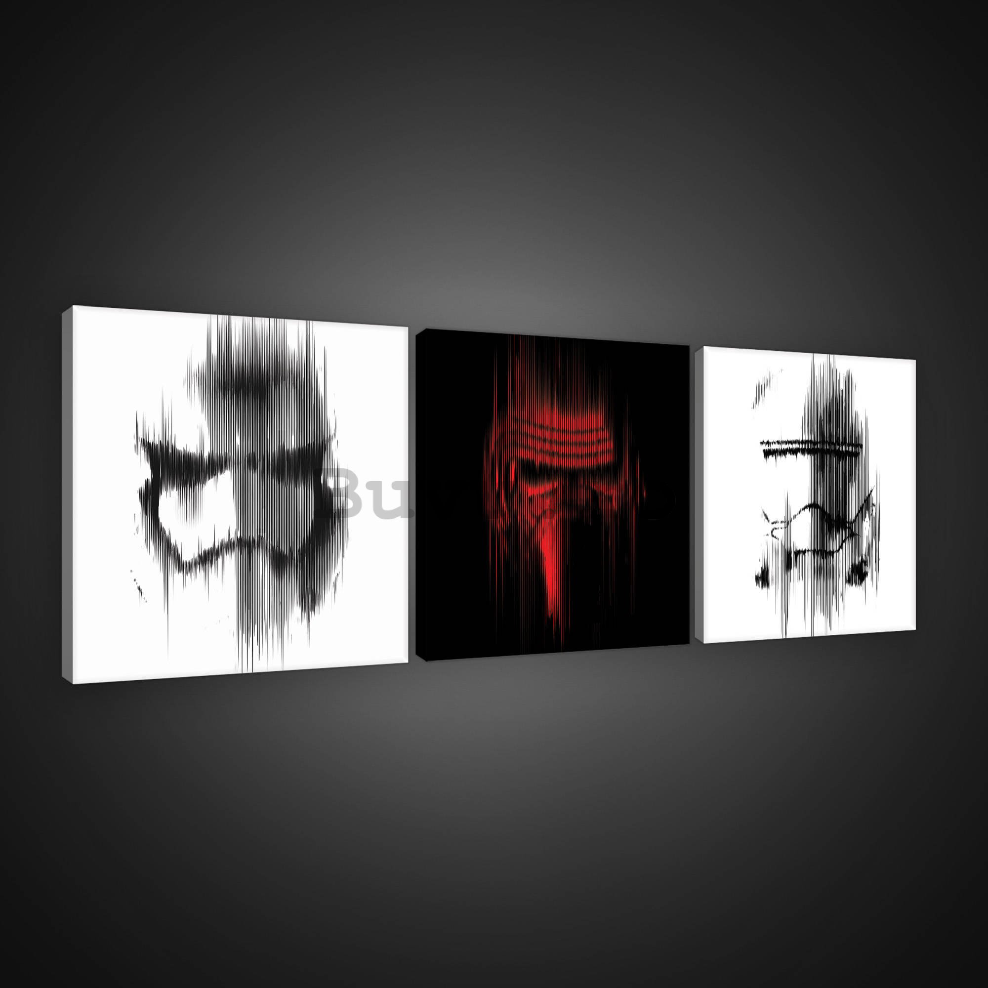 Tablou canvas: Căști Star Wars - set 3 buc 25x25cm