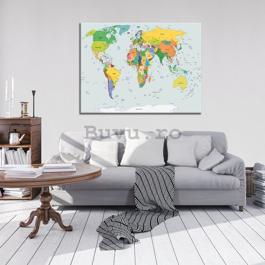 Tablou canvas: Harta lumii (2) - 75x100 cm