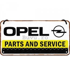 Placa metalica cu snur: Opel (Parts and Service) - 20x10 cm