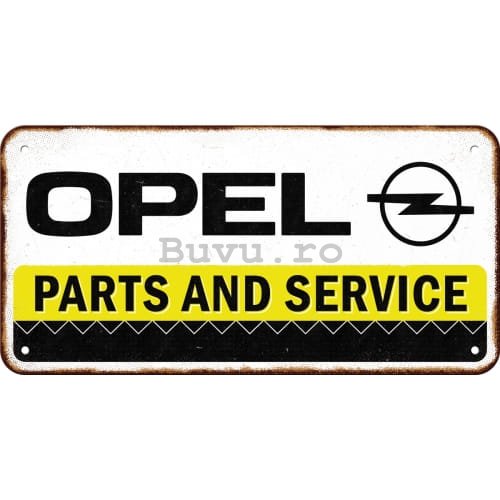 Placa metalica cu snur: Opel (Parts and Service) - 20x10 cm