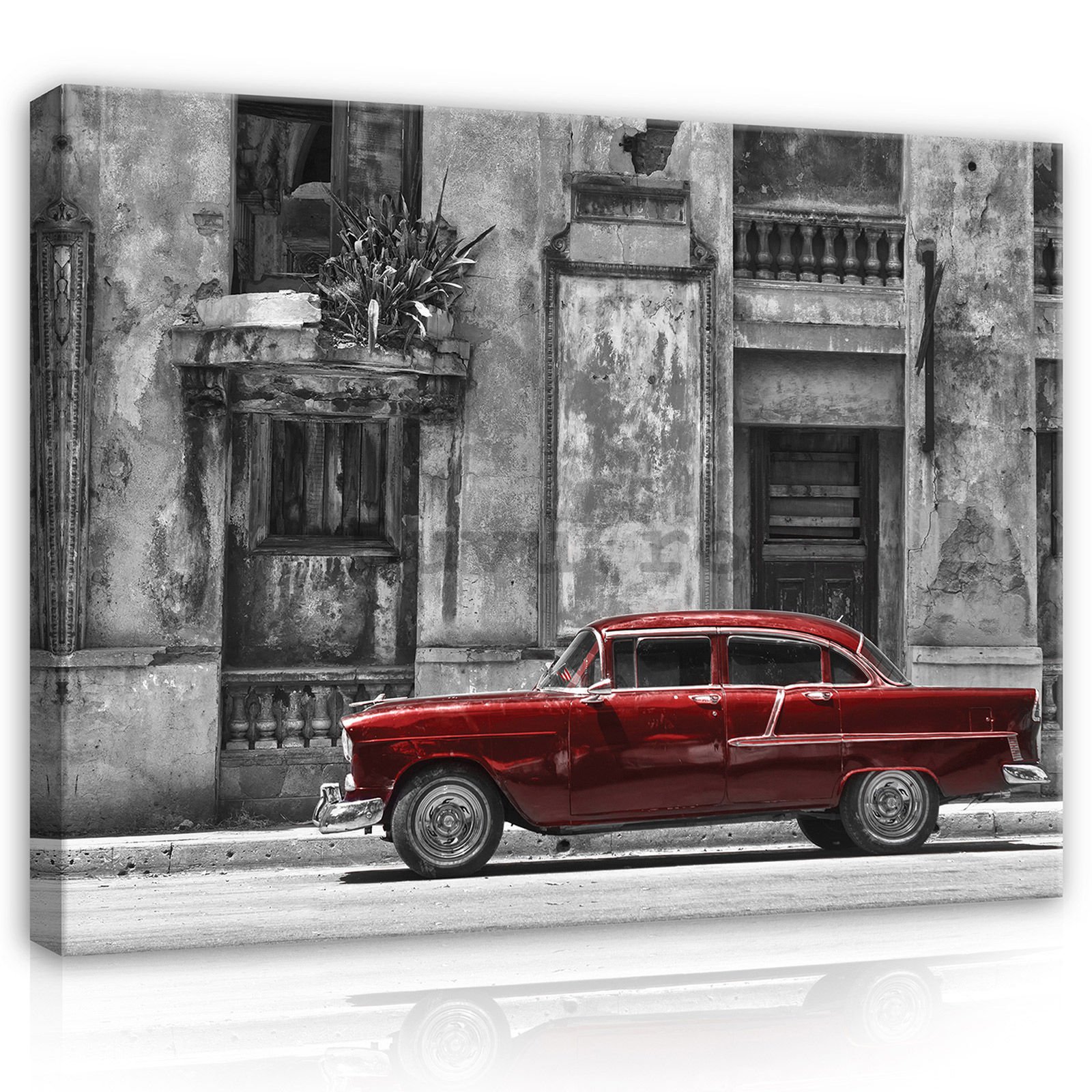 Tablou canvas: Mașină cubă de culoare roșie - 100x75 cm
