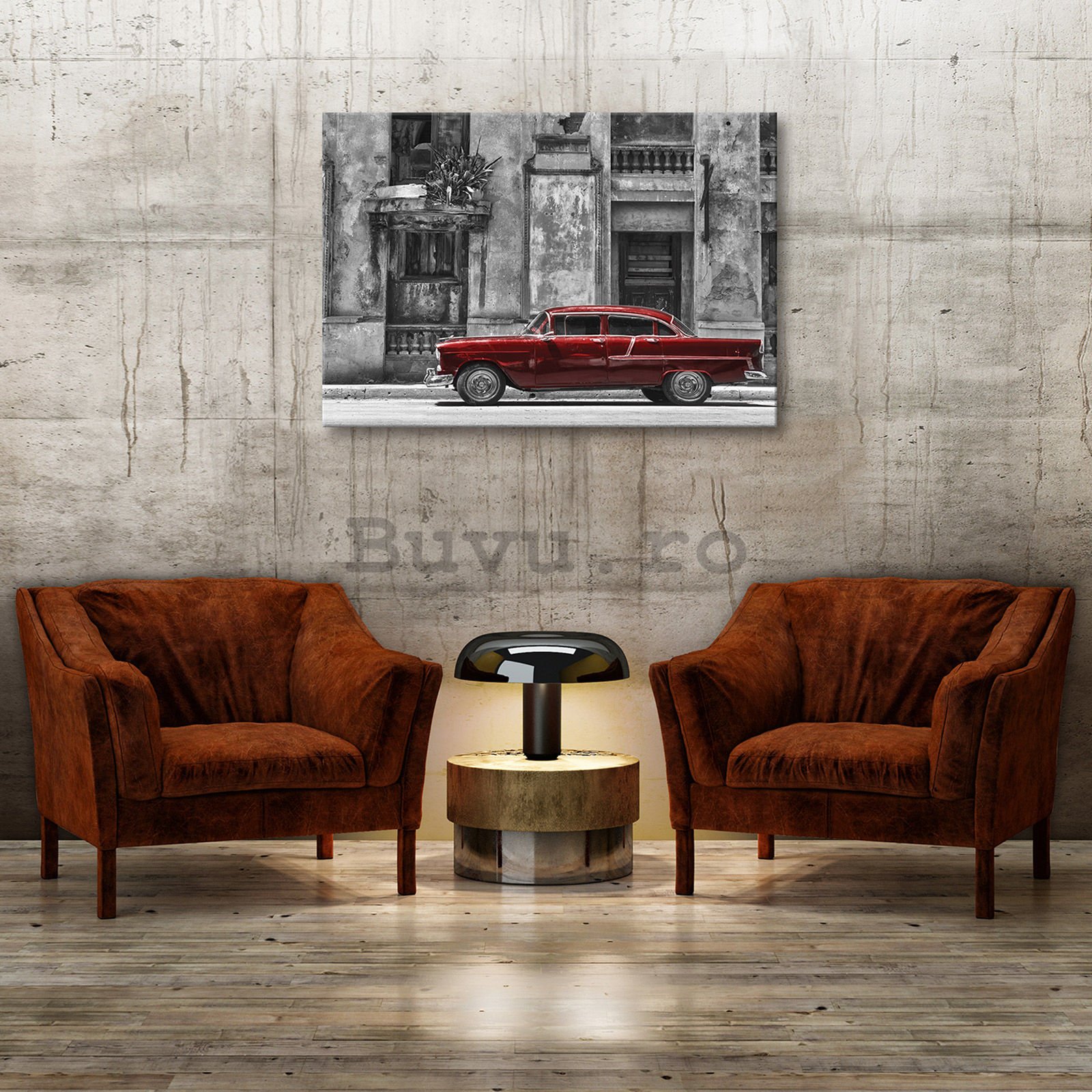 Tablou canvas: Mașină cubă de culoare roșie - 100x75 cm