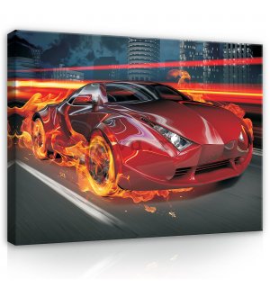 Tablou canvas: Mașină roșie - 80x60 cm