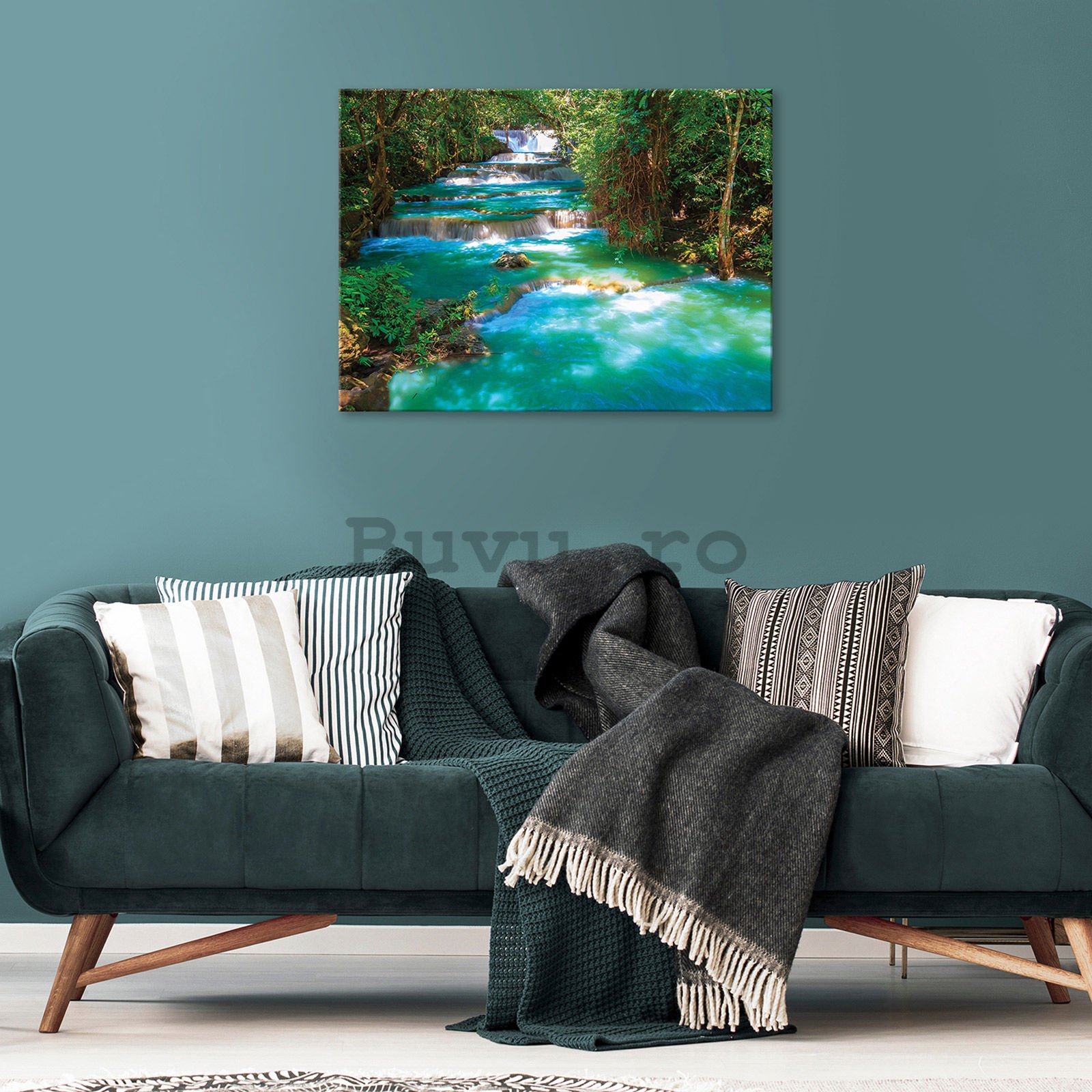 Tablou canvas: Cascada verde - 80x60 cm