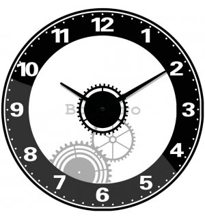 Ceas de perete din sticlă: Clockwork - 34 cm