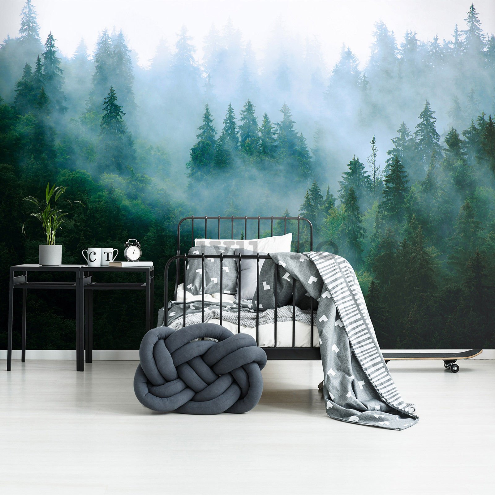 Fototapet vlies: Ceață peste pădure (3) - 368x254 cm