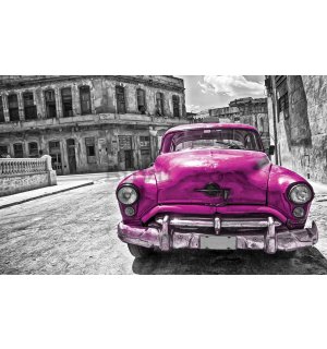 Fototapet vlies: Mașină americană de epocă (roz) - 152,5x104 cm