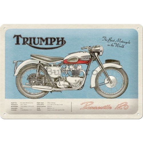 Placă metalică: Triumph Bonneville - 30x20 cm